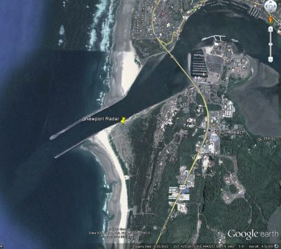 Google Earth image showing the radar location