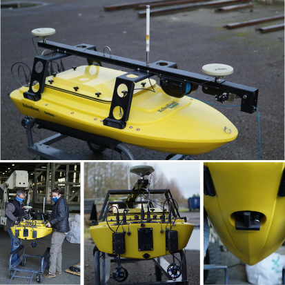 This image shows the echoboat with PicoMB 120 MultiBeam Sonar