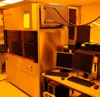 Picture of the DWL66fs laser lithography system in the Owen cleanrrom